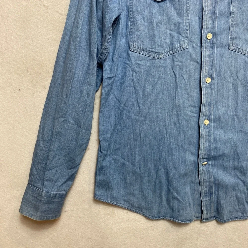 Banana Republic Shirt Mens M Blue Long Sleeve Slim Fit Denim Chambray Button Up